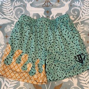 Kids Patterned Shorts - Green and Orange